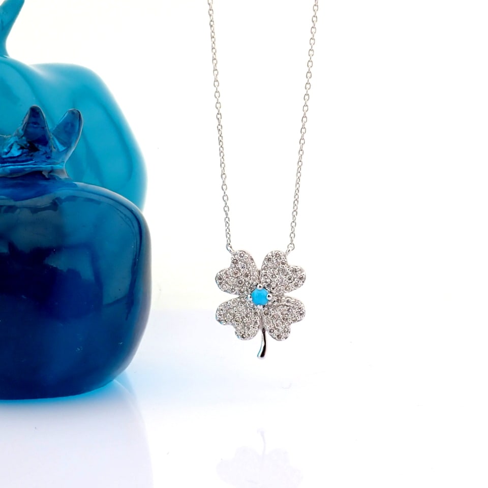 Natural Diamond 18K White Gold Necklace - 2