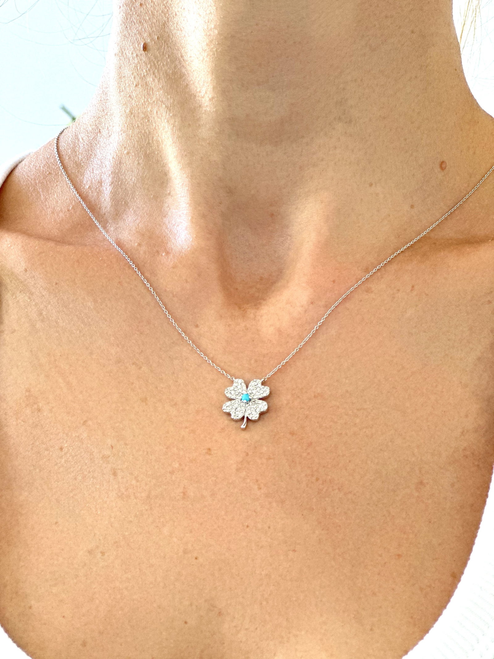 Natural Diamond 18K White Gold Necklace - 3