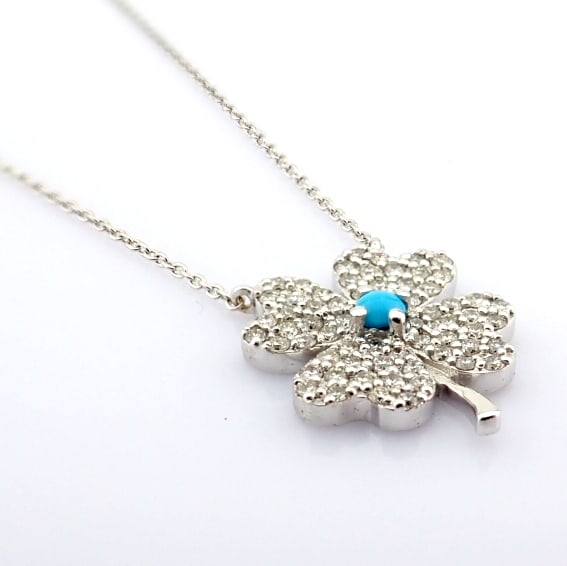 Natural Diamond 18K White Gold Necklace - 6