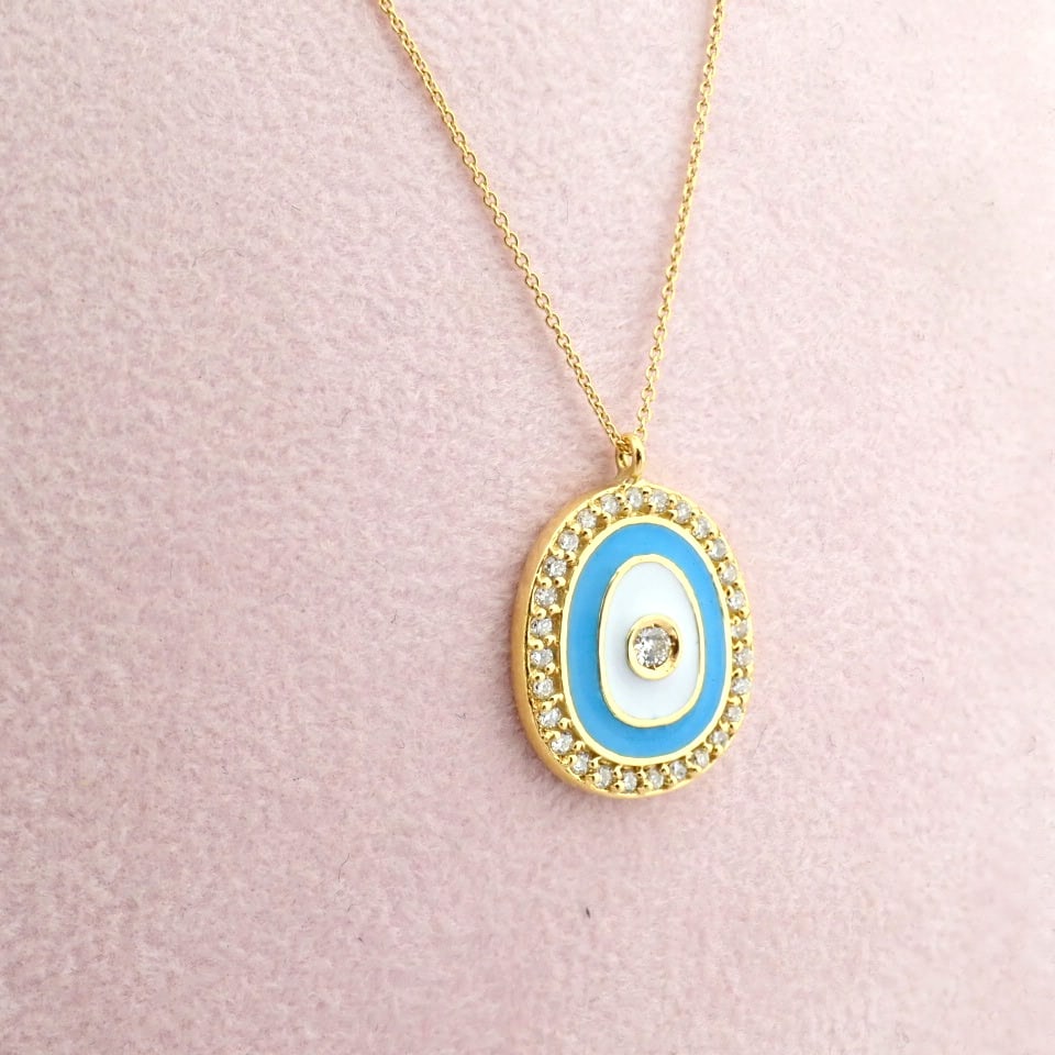 Natural Diamond 18K Yellow Gold Necklace - 2