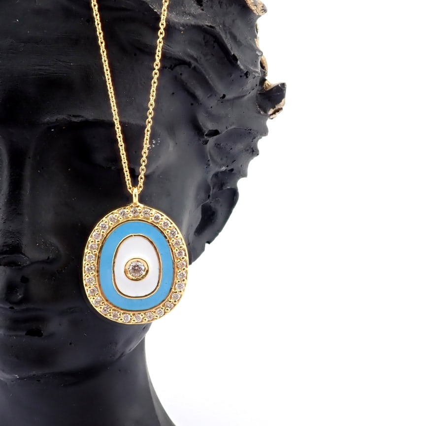 Natural Diamond 18K Yellow Gold Necklace - 3