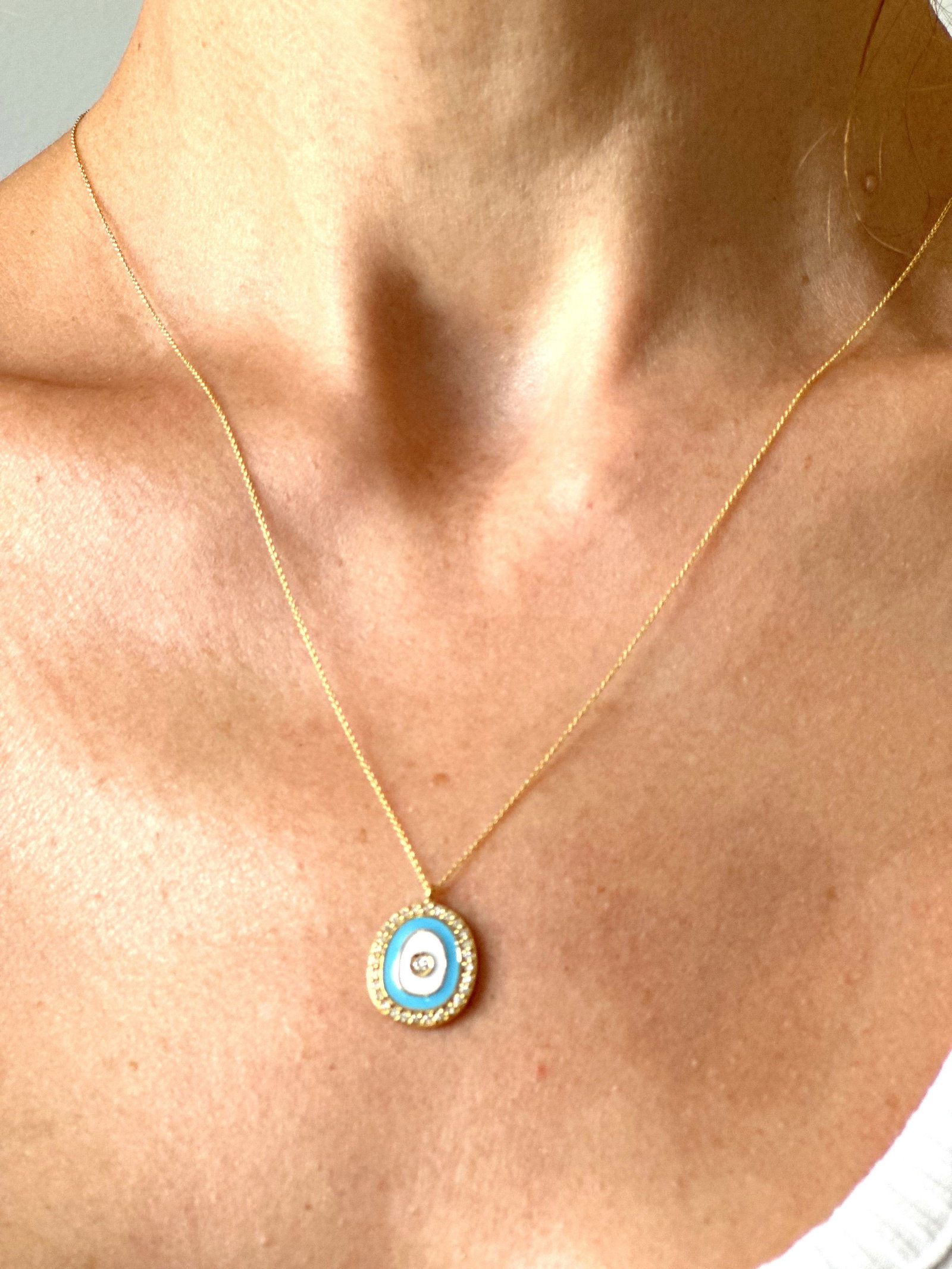 Natural Diamond 18K Yellow Gold Necklace - 4