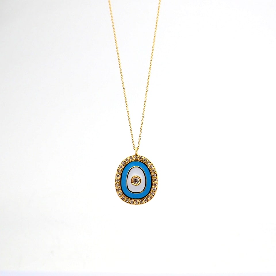 Natural Diamond 18K Yellow Gold Necklace - 5