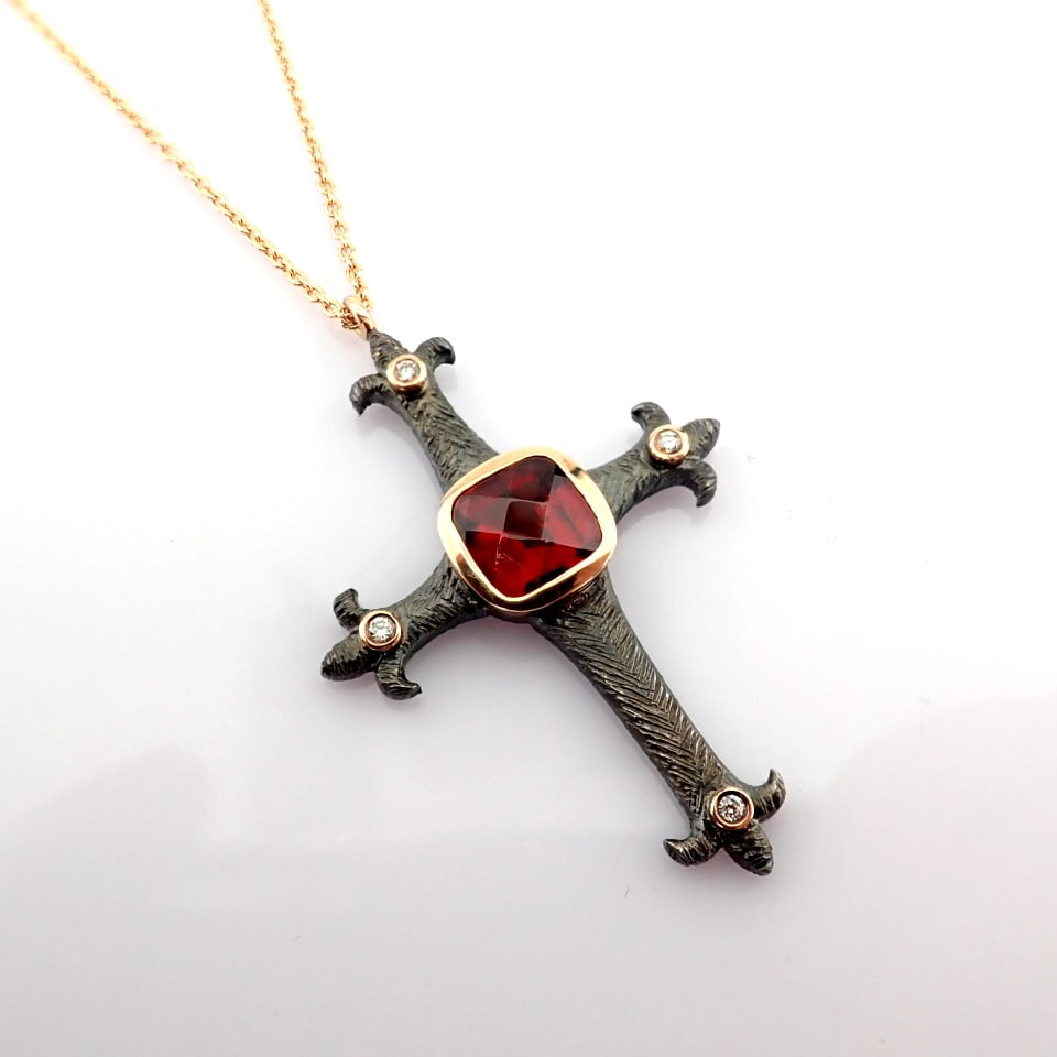 Natural Diamond 18K Rose/Pink Gold Necklace - 11