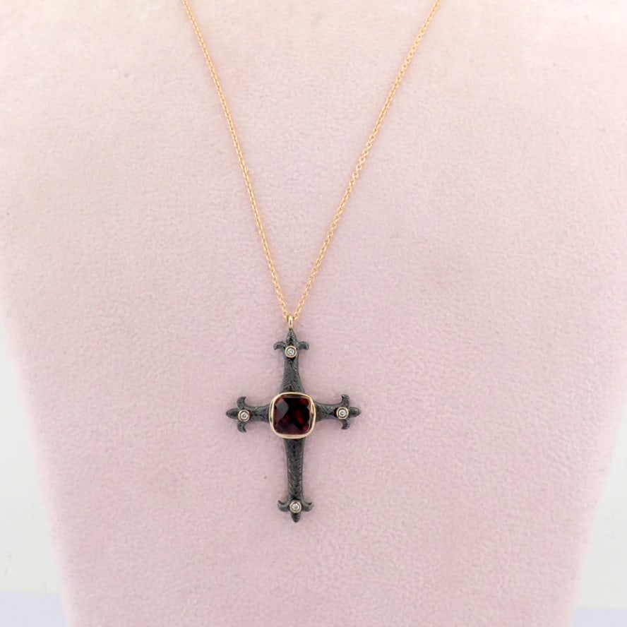 Natural Diamond 18K Rose/Pink Gold Necklace - 2