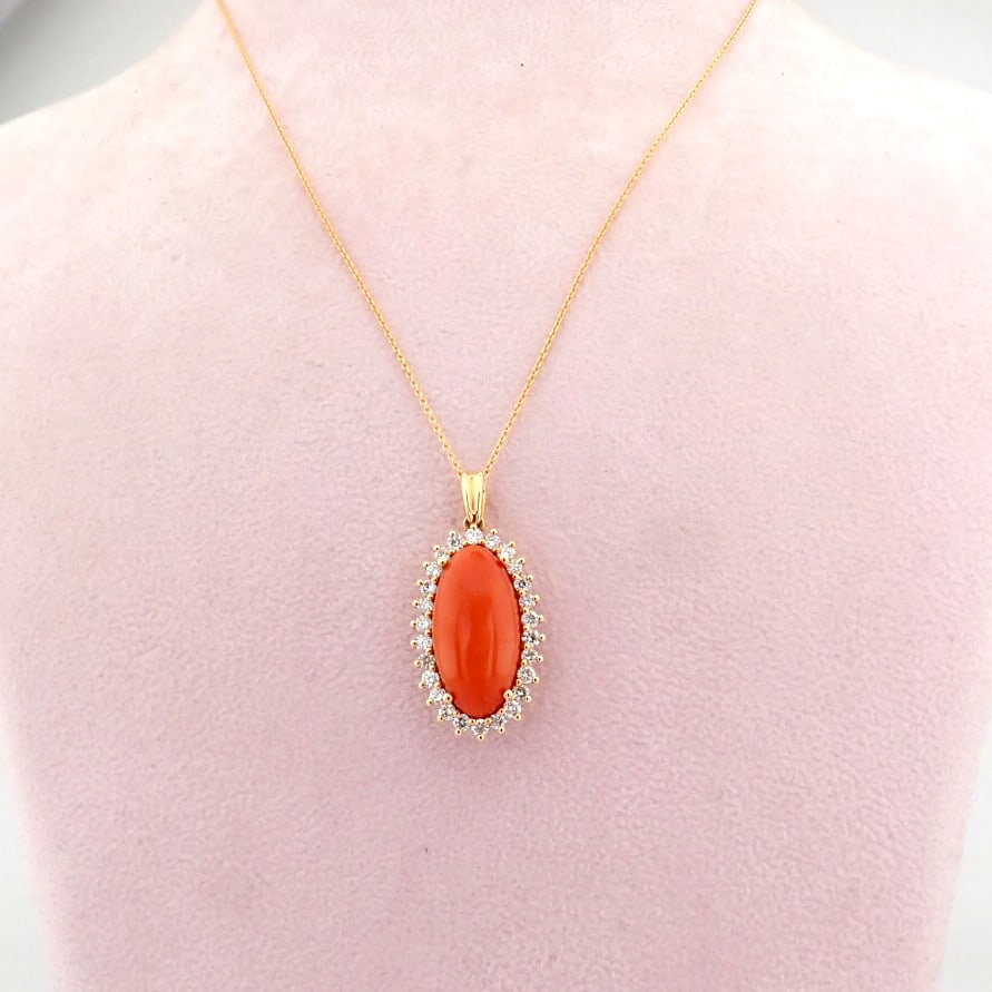 Natural Diamond 18K Rose/Pink Gold Necklace - 2