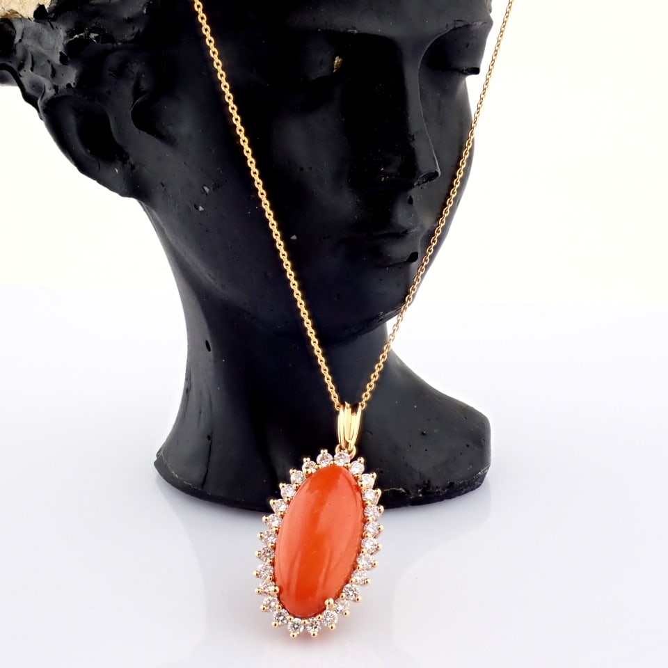 Natural Diamond 18K Rose/Pink Gold Necklace - 3