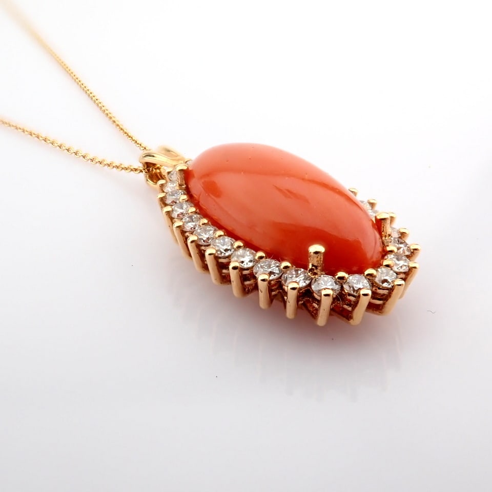 Natural Diamond 18K Rose/Pink Gold Necklace - 5