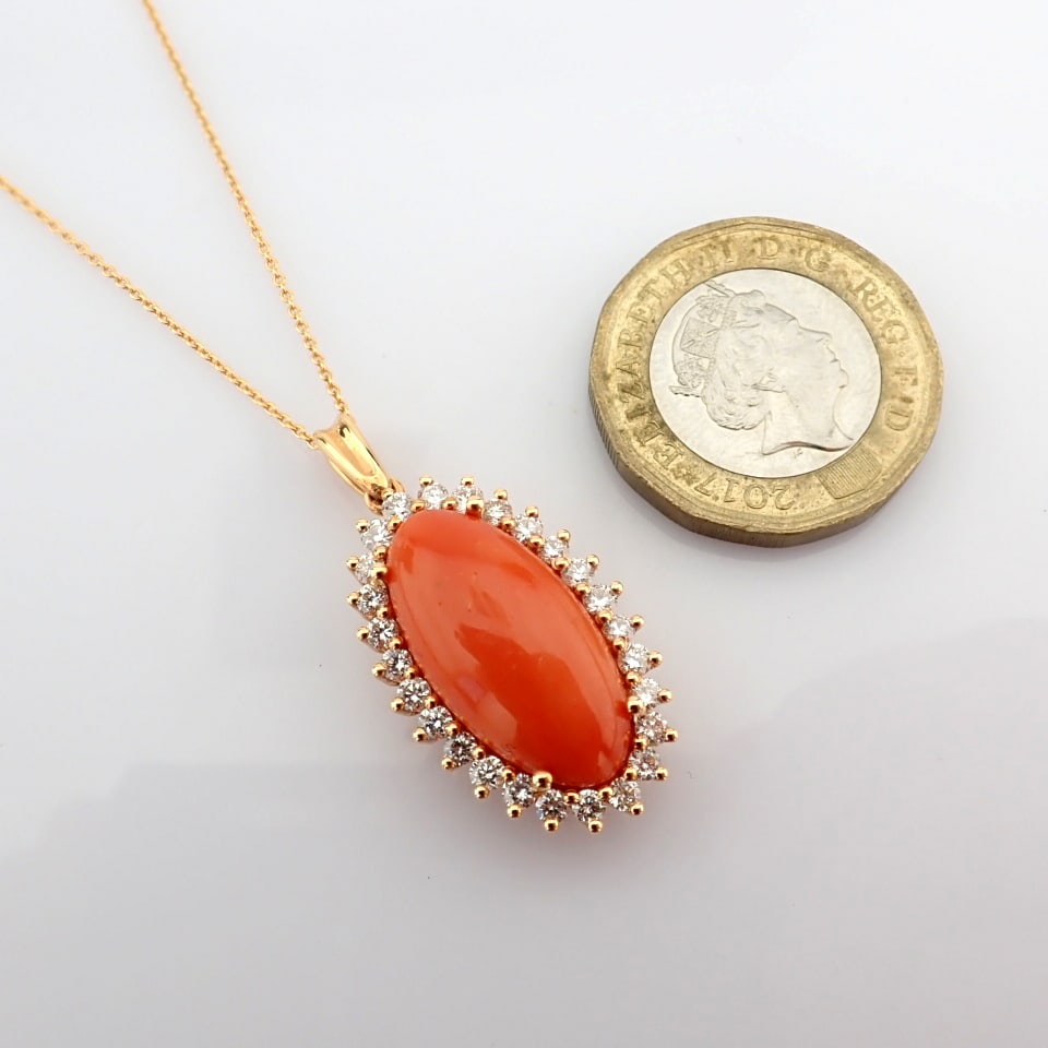 Natural Diamond 18K Rose/Pink Gold Necklace - 6