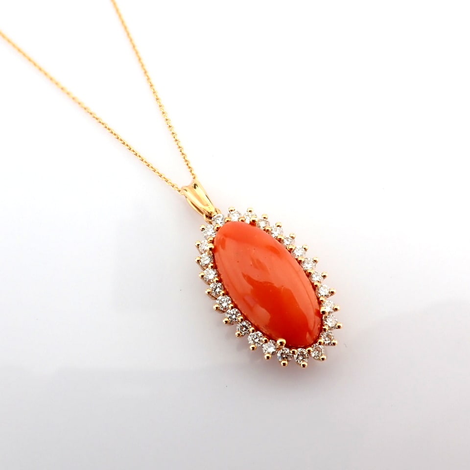 Natural Diamond 18K Rose/Pink Gold Necklace - 7