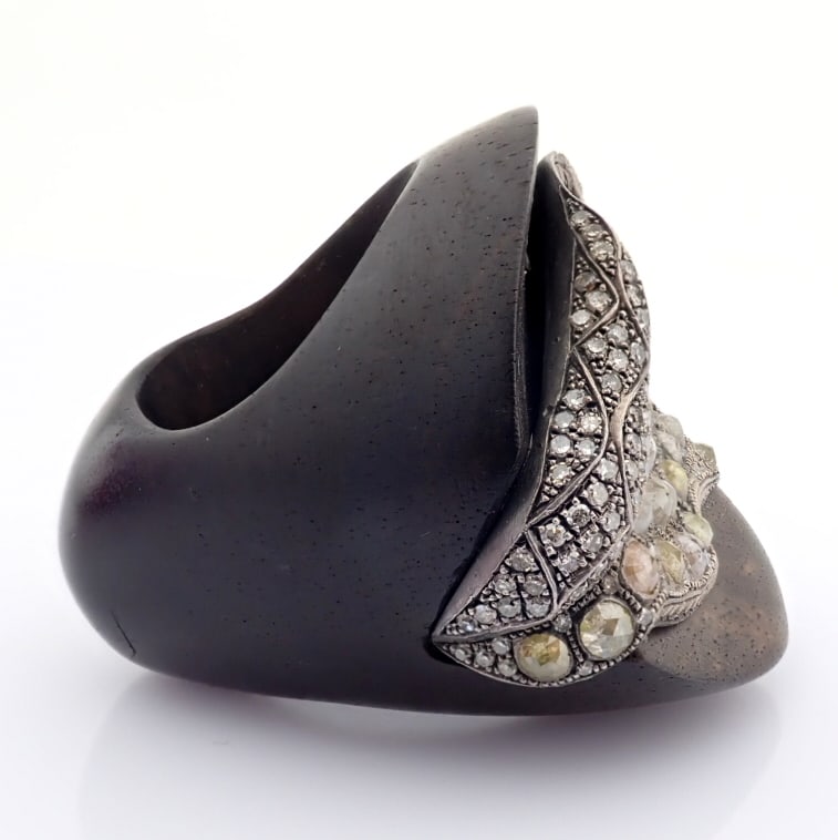 Natural Diamond 925 Silver Ring - 9