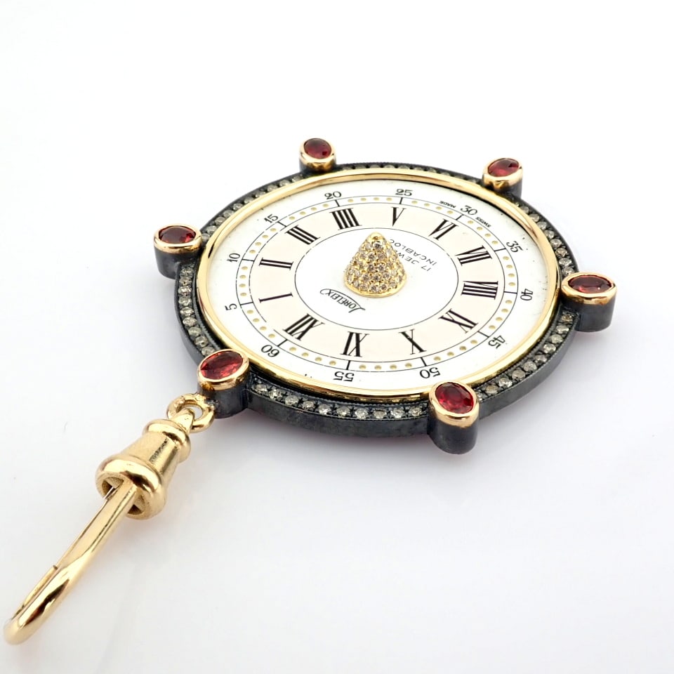 Natural Diamond 14K Yellow Gold Pendant - 4