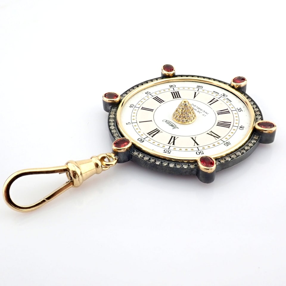 Natural Diamond 14K Yellow Gold Pendant - 5