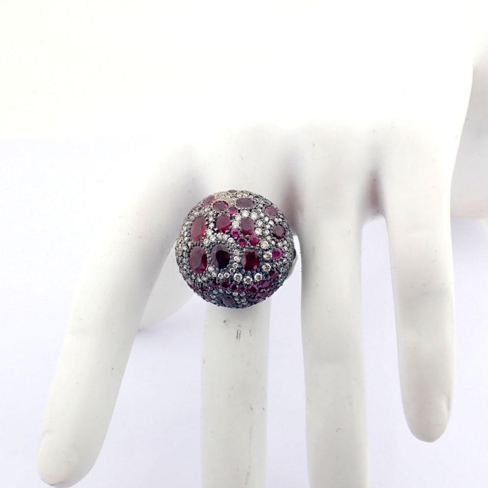 Natural Diamond 8K Rose/Pink Gold Ring - 8