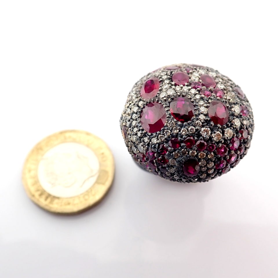 Natural Diamond 8K Rose/Pink Gold Ring - 9