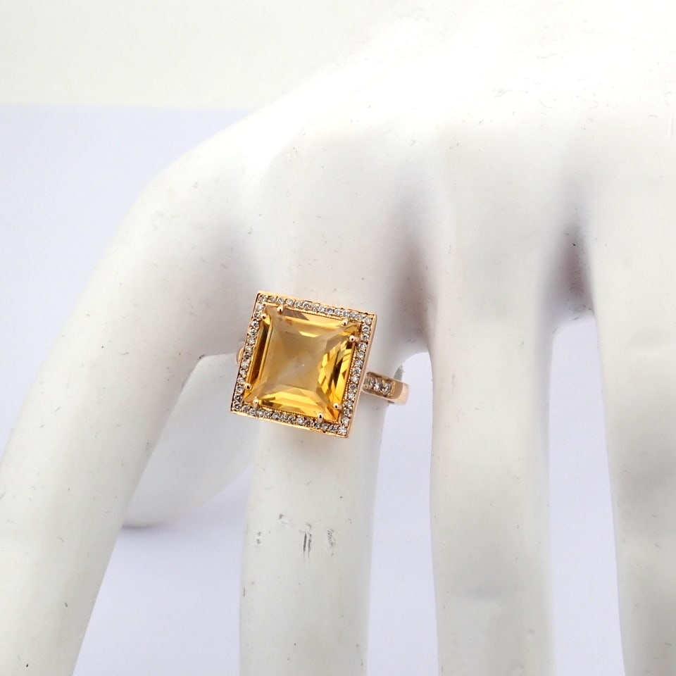 Natural Diamond 18K Rose/Pink Gold Ring - 2