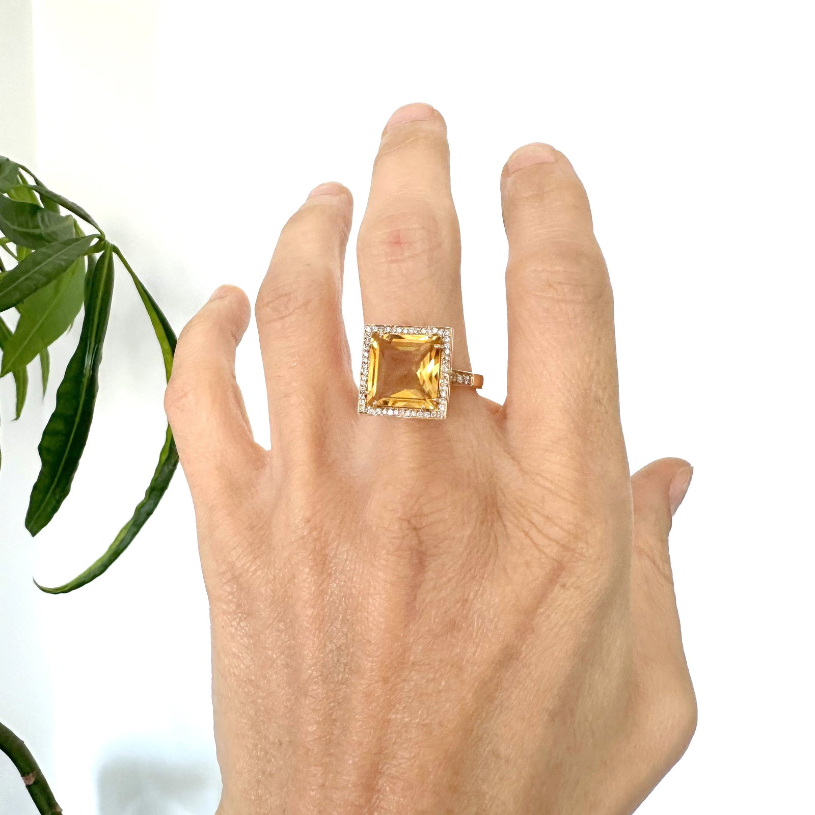 Natural Diamond 18K Rose/Pink Gold Ring - 5