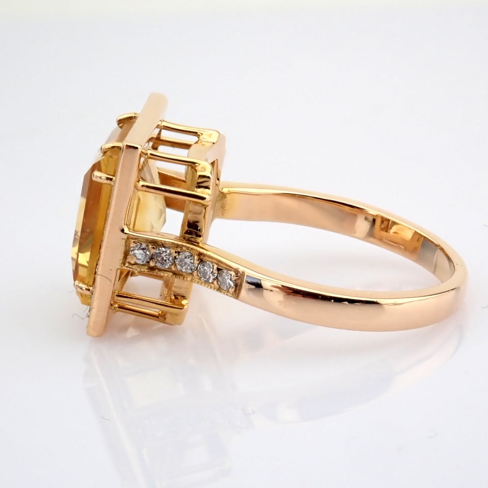 Natural Diamond 18K Rose/Pink Gold Ring - 6