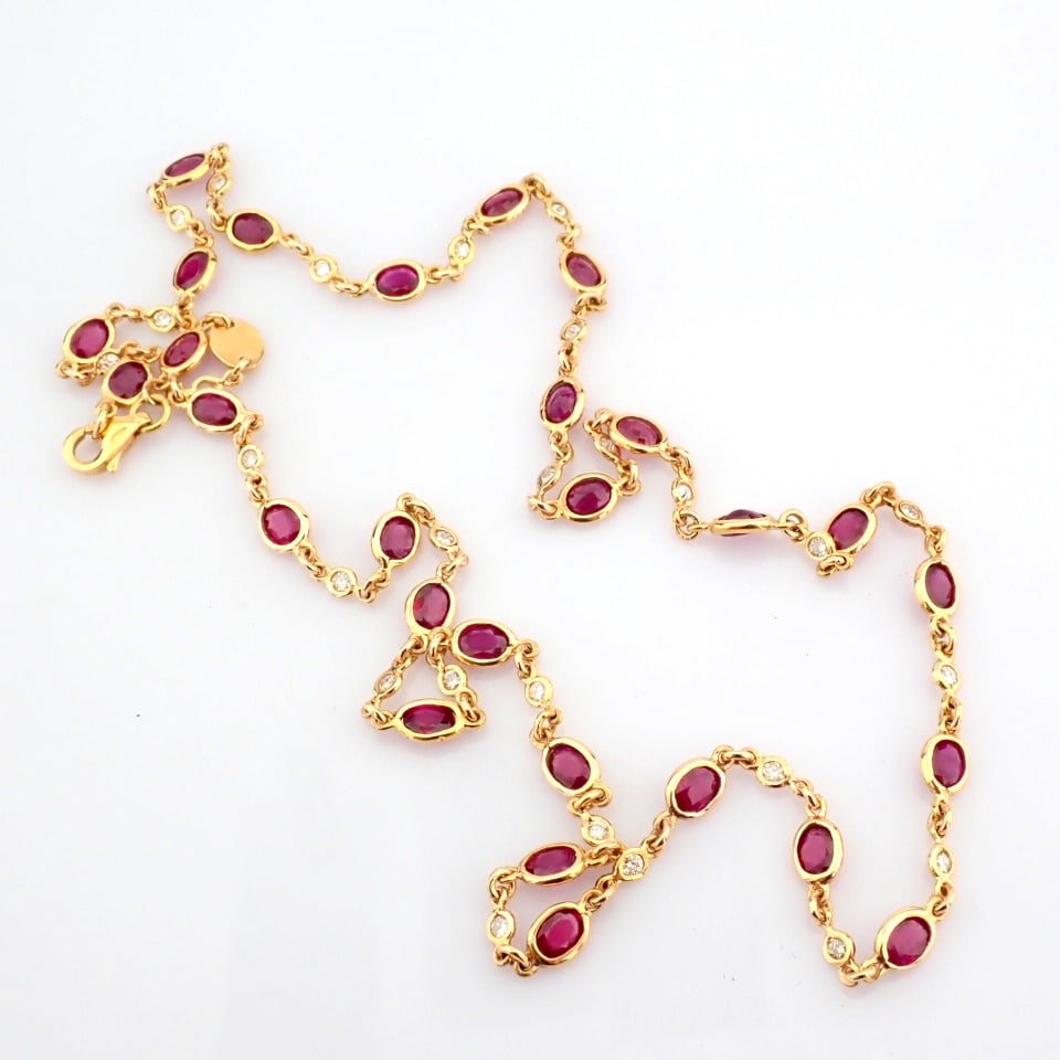 Natural Diamond 18K Rose/Pink Gold Necklace - 3