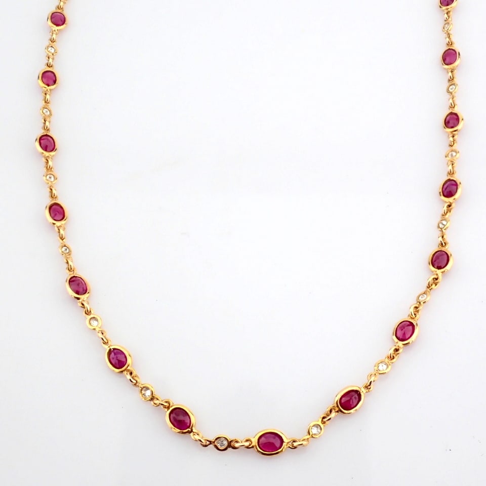 Natural Diamond 18K Rose/Pink Gold Necklace - 4