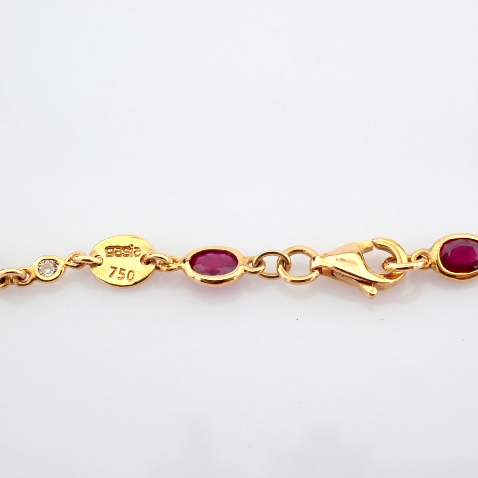 Natural Diamond 18K Rose/Pink Gold Necklace - 7