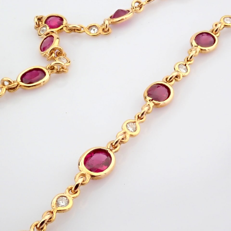 Natural Diamond 18K Rose/Pink Gold Necklace - 9