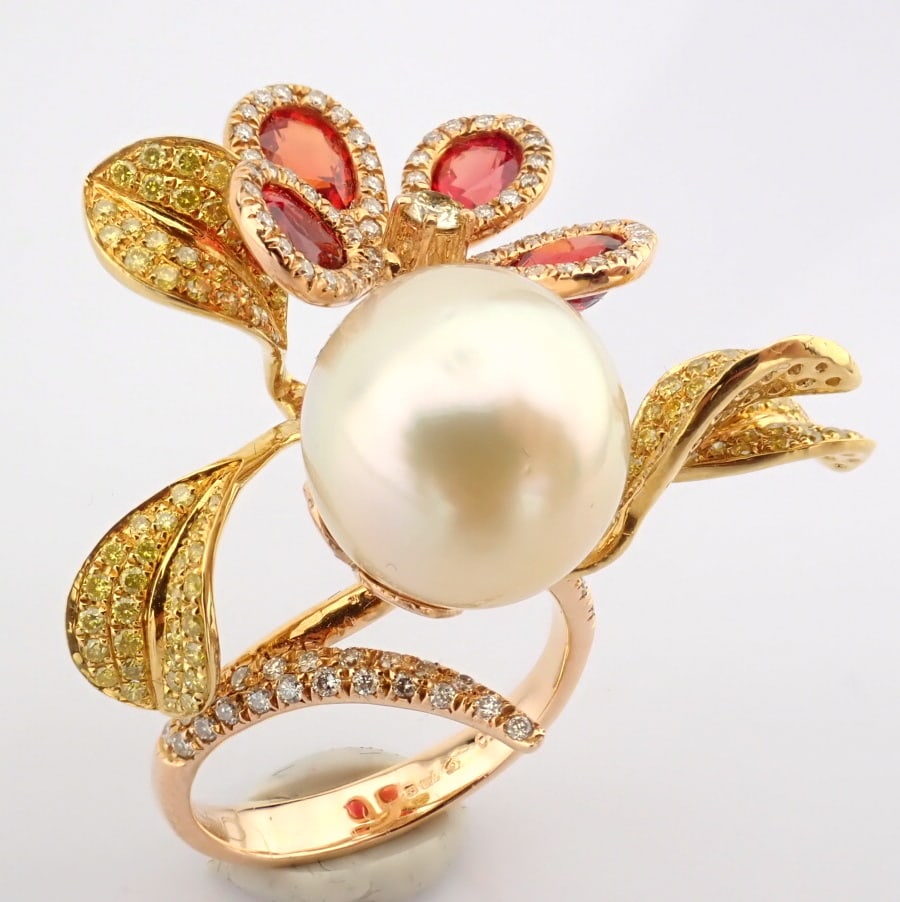 Natural Diamond 18K Rose/Pink Gold Ring - 2