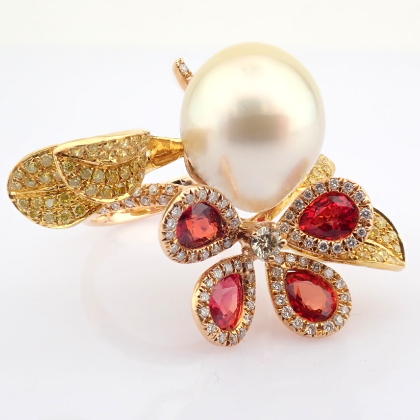 Natural Diamond 18K Rose/Pink Gold Ring - 4
