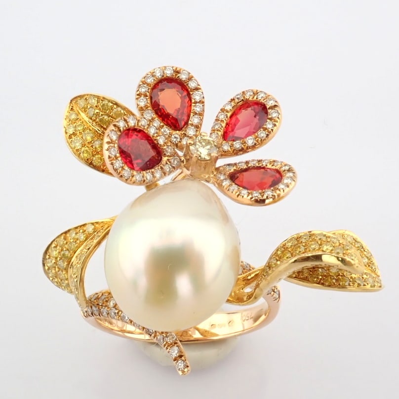 Natural Diamond 18K Rose/Pink Gold Ring - 5