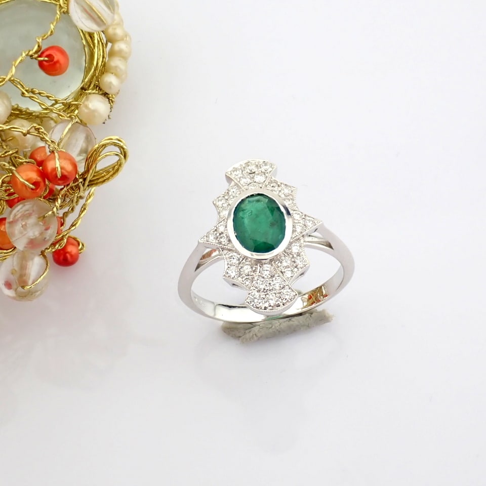 Natural Diamond 18K White Gold Ring - 2