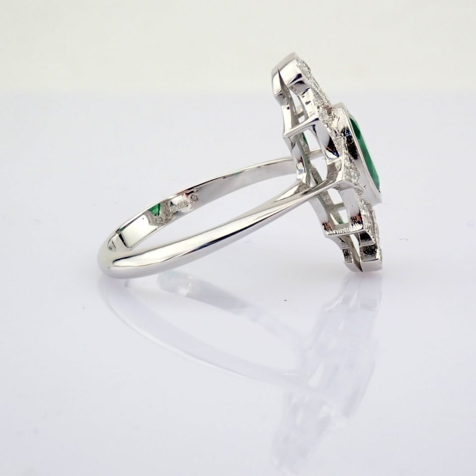 Natural Diamond 18K White Gold Ring - 4