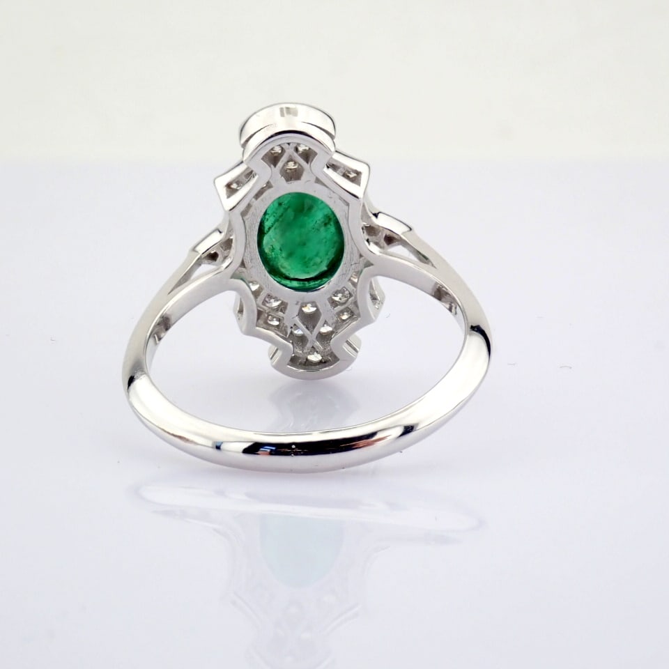 Natural Diamond 18K White Gold Ring - 5