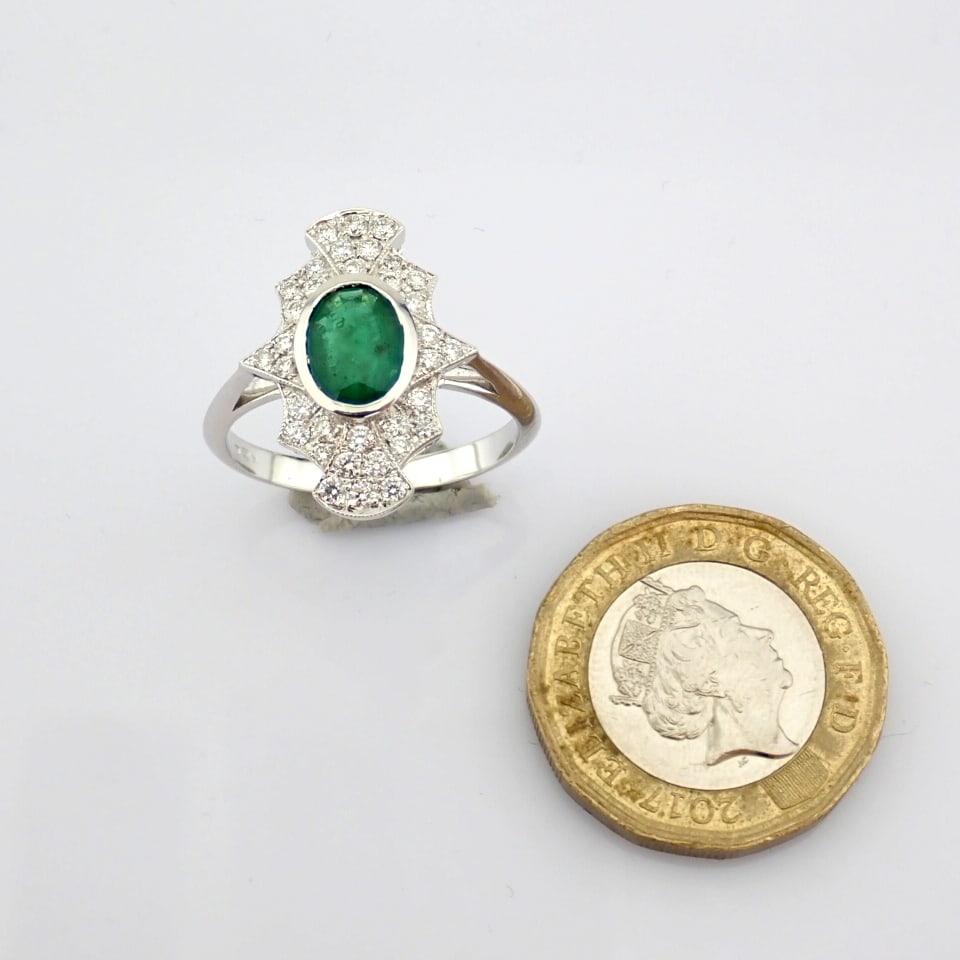 Natural Diamond 18K White Gold Ring - 6