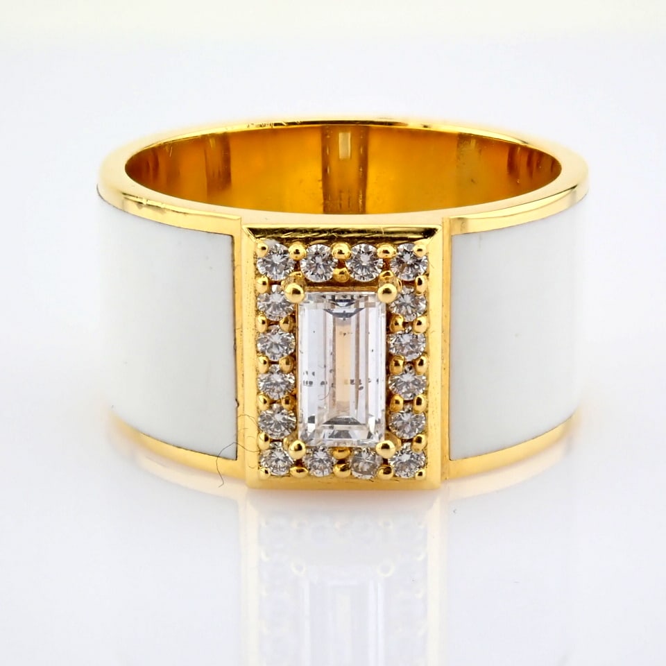Natural Diamond 18K Yellow Gold Ring - 2