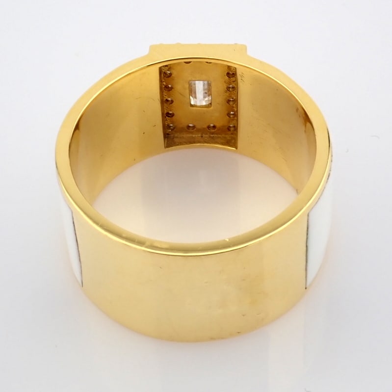 Natural Diamond 18K Yellow Gold Ring - 6