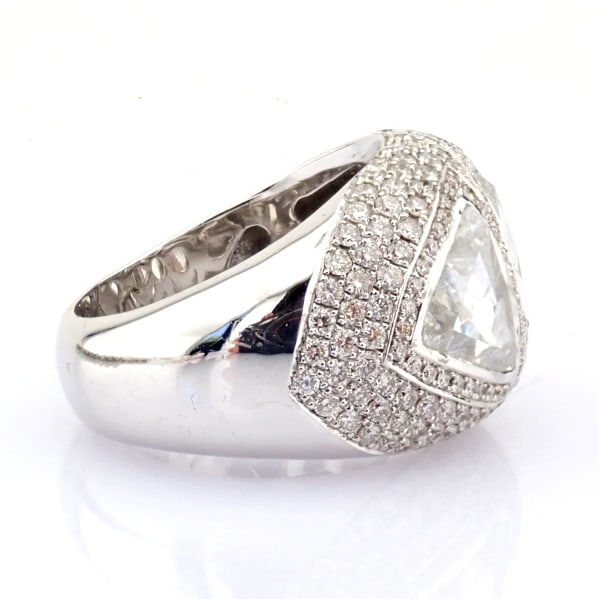 Natural Diamond 18K White Gold Ring - 7