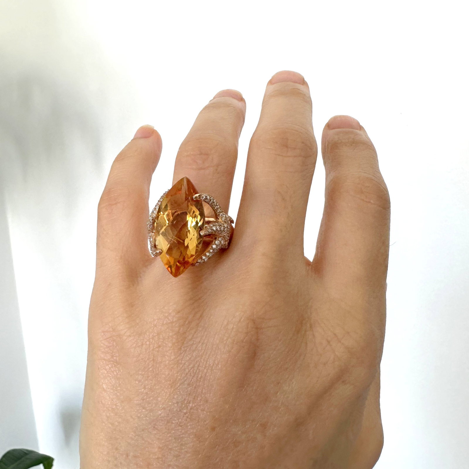 Natural Diamond 18K Rose/Pink Gold Ring - 4