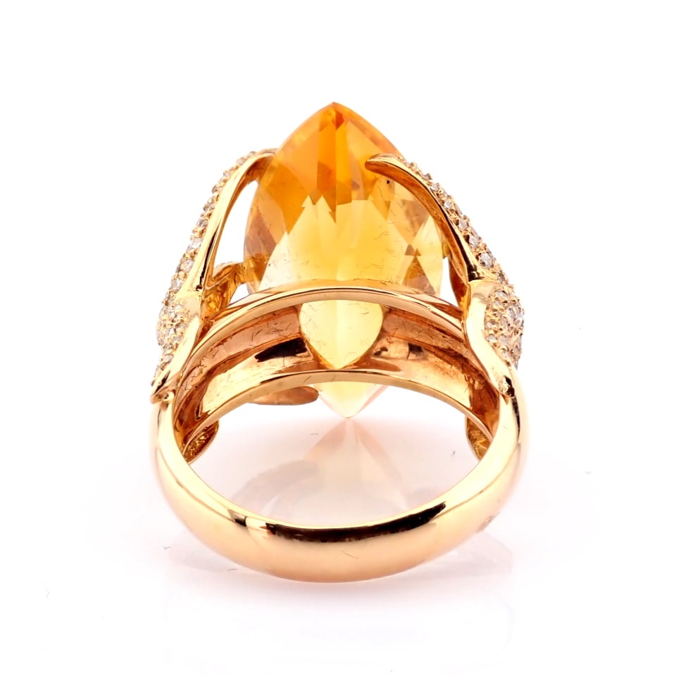 Natural Diamond 18K Rose/Pink Gold Ring - 8