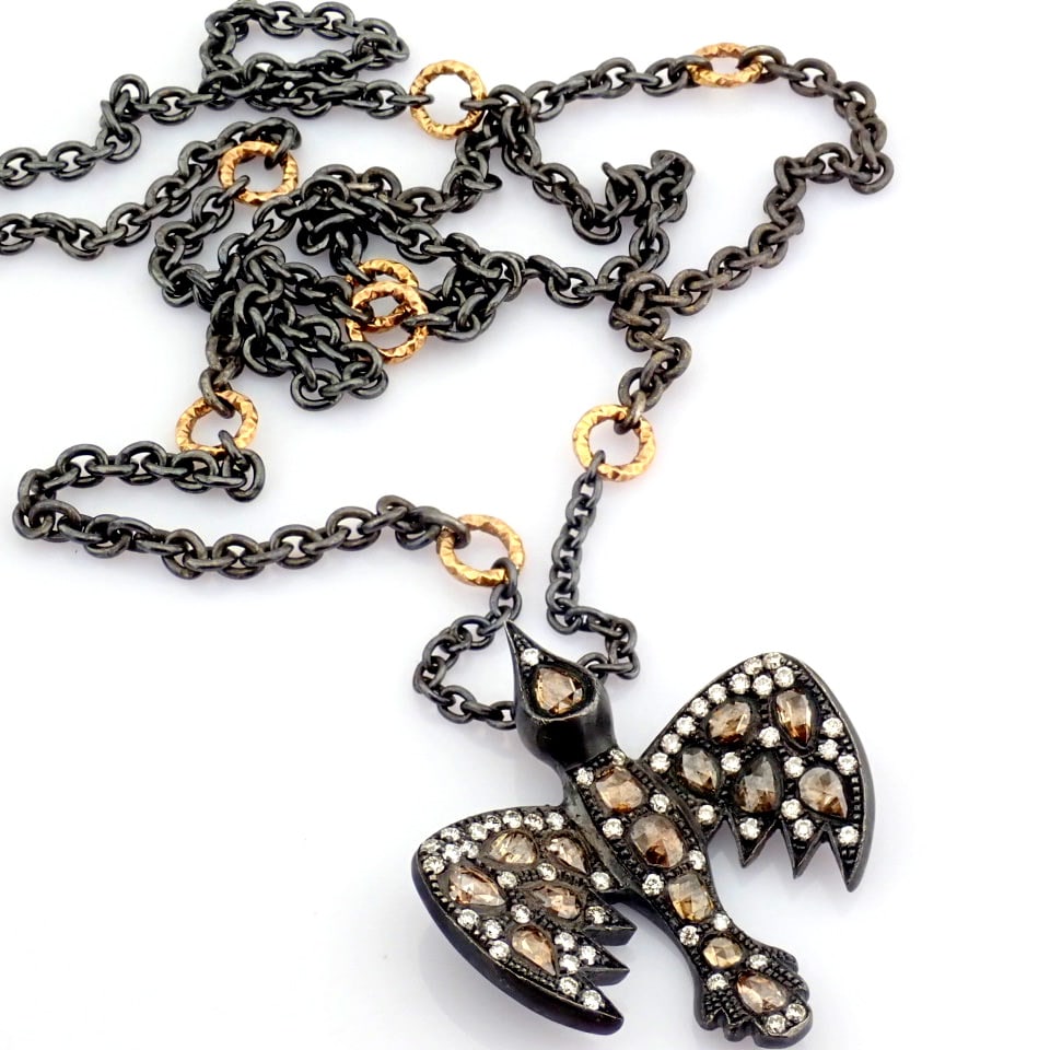 Natural Diamond 18K Rose/Pink Gold Necklace - 5