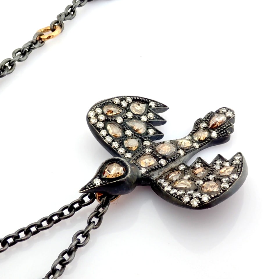 Natural Diamond 18K Rose/Pink Gold Necklace - 9