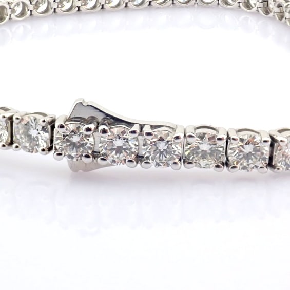 Natural Diamond 14 White Gold Bracelet - 10