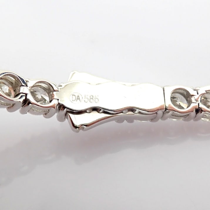 Natural Diamond 14 White Gold Bracelet - 11