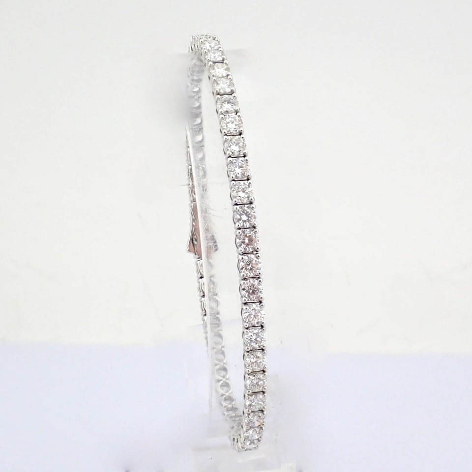 Natural Diamond 14 White Gold Bracelet - 12