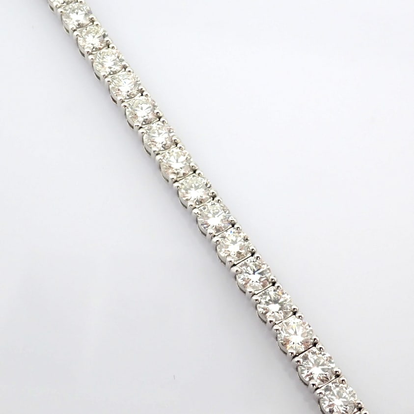 Natural Diamond 14 White Gold Bracelet - 3