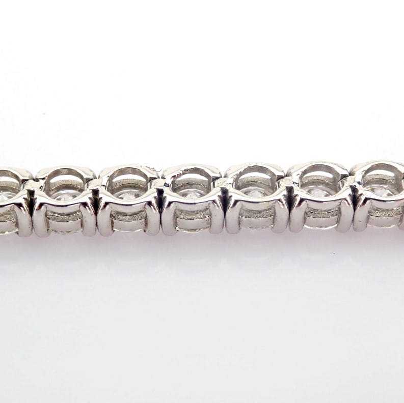 Natural Diamond 14 White Gold Bracelet - 9