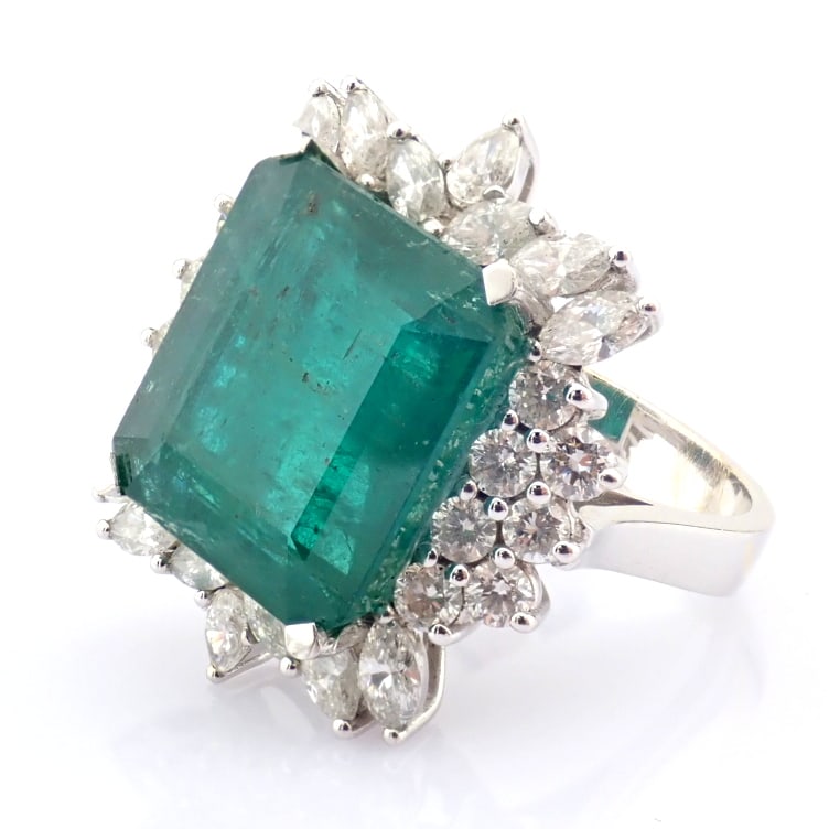 Natural Diamond 18 White Gold Ring - 3