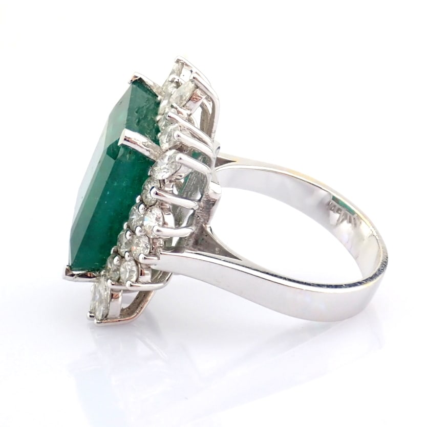 Natural Diamond 18 White Gold Ring - 4