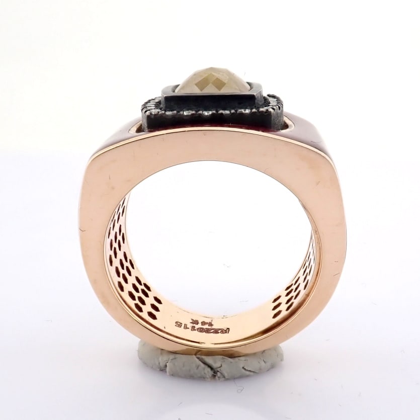 Natural Diamond 14K Rose/Pink Gold Ring - 10