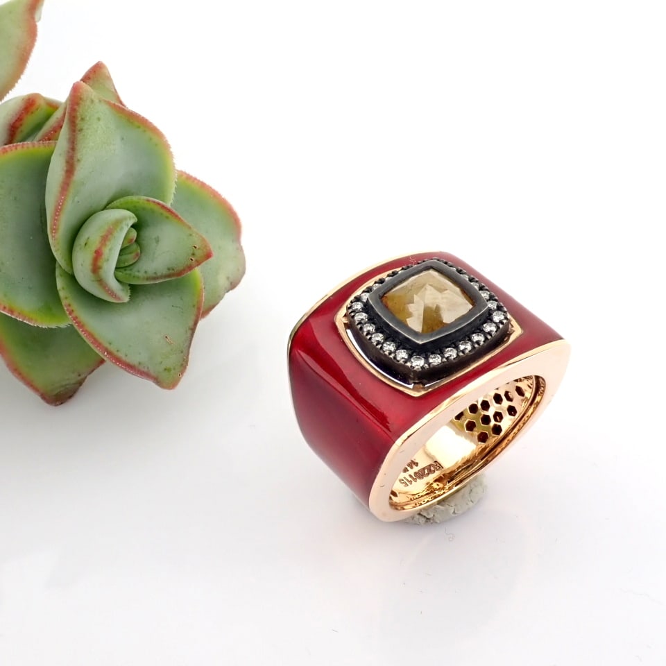 Natural Diamond 14K Rose/Pink Gold Ring - 3