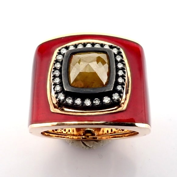 Natural Diamond 14K Rose/Pink Gold Ring - 5